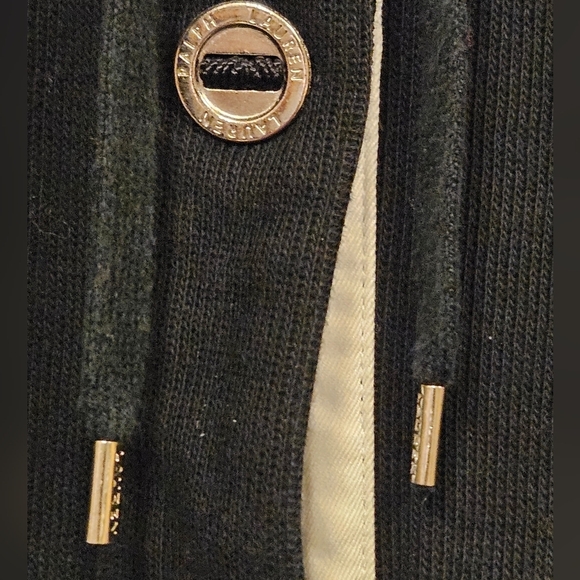 Lauren Ralph Lauren Black Hooded cotton SweaterJacket Button Up size XS - Picture 3 of 9
